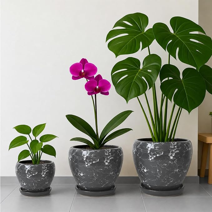 Deep Dream 8 Inch Plant Pots- Ceramic Pots - Image 7