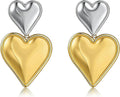 Black/White/Red/Green/Blue/Brown Heart Earrings for Women, Gold Plated Vintage Gold Earrings with Hypoallergenic Posts,Lightweight Black and Gold Dangle Statement Jewelry, Gift for Women—Girlfriend Wife Mom for Wedding, Party, Valentines Day Gifts for Her