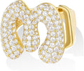 KissYan Bubble Initial Ring Valentines Day Gifts for Women, 14k Gold Plate Balloon Jumbo Letter Rings Open Adjustable Dainty Pave CZ Personalized Fashion Trendy Statement Jewelry