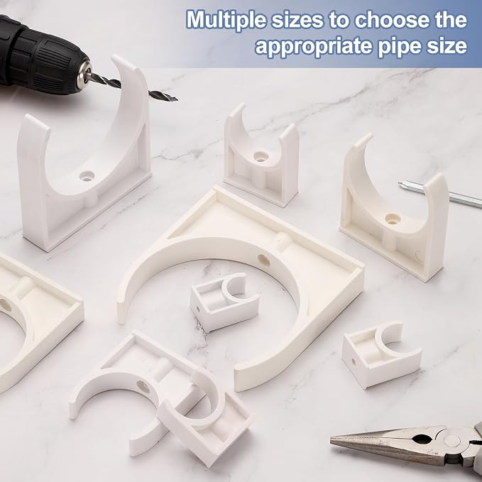 uxcell 2 Pcs PVC Water Pipe Clamps Clips, 110mm ID U-Shaped Water Pipe Buckles - Image 4