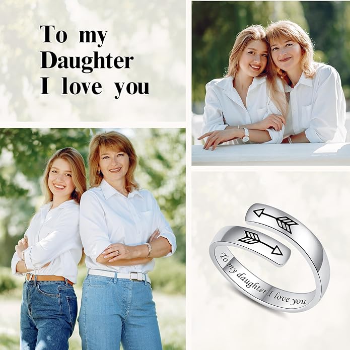 Adjustable Hope Rings 925 Sterling Silver Always with you Ring Inspirational Jewelry Encouragement Gifts for Women
