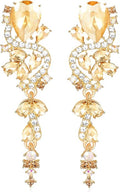 Rhinestone Statement Dangle Earrings Sparkly Crystal Bridal Wedding Earrings for Brides Bridesmaides Chandelier Teardrop Earrings for Women Prom Party