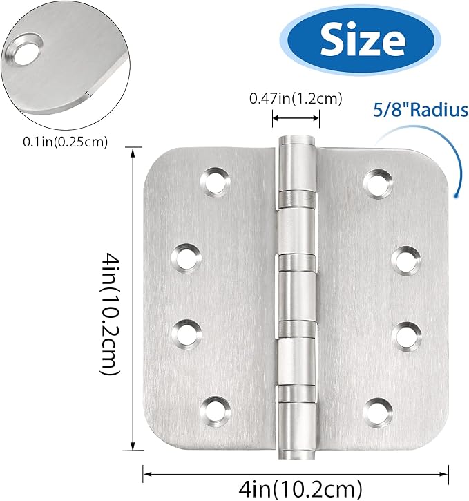 4'' Ball Bearing Door Hinges Stainless Steel Heavy Duty Hinges 4 x 4 inch - Image 3