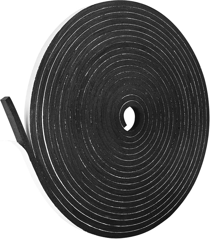 Kikerike Self Adhesive Foam Tape Weatherstrip 3/8In x 1/4In x 33Ft High Density by Kikerike