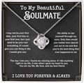 To My Beautiful Soulmate Necklace For Women, Necklace For Wife From Husband, Girlfriend Necklace From Boyfriend, Wife Birthday Gifts From Husband, Gifts Boxes For Women, Soulmate Necklace For Her