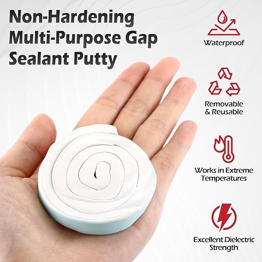 1 Pack Moldable Silicone Putty 1.5 ft x 0.32 in White | Non Hardening Multi - Image 3