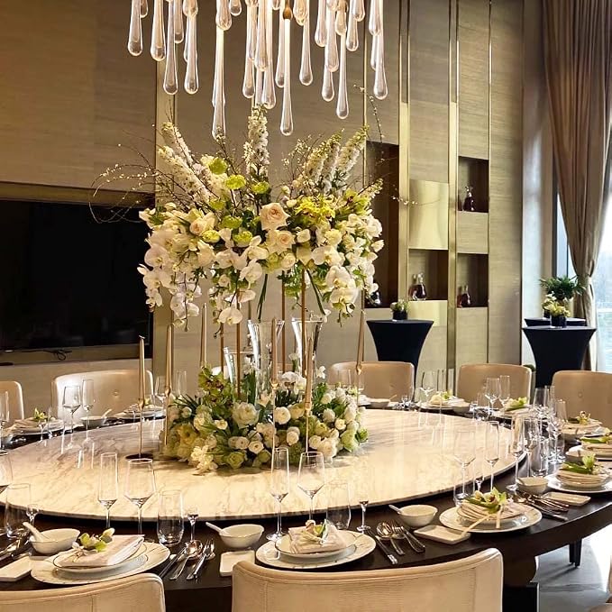 31.5inch 10pcs Gold Wedding Cenerpiece Flower vase, Metal Column Flower Stand - Image 6
