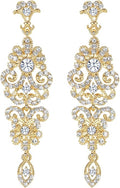mecresh Gold/Silver Rhinestone Chandelier Wedding Bridal Dangle Earrings