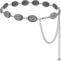 Women's Concho Chain Belt Western Cowgirl Metal Waist Chain Belt for Dress
