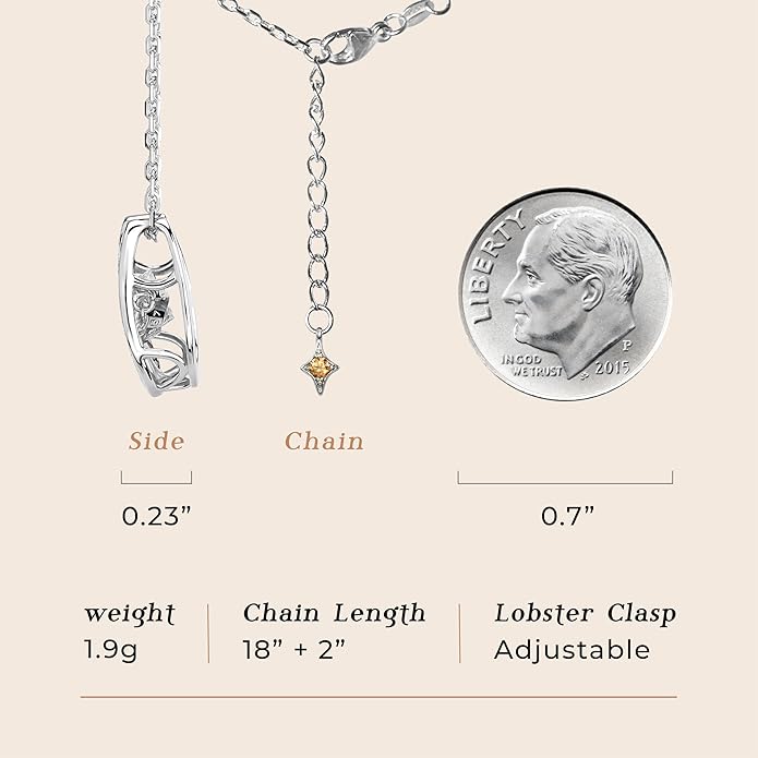 ARINZA Moissanite Necklace for Women, 1 Ct 925 Sterling Silver Dancing Diamond Pendant, 18+2 Inch Chain, Valentine’s Day Christmas Gift for Her, Wife, Mom, Anniversary, Birthday