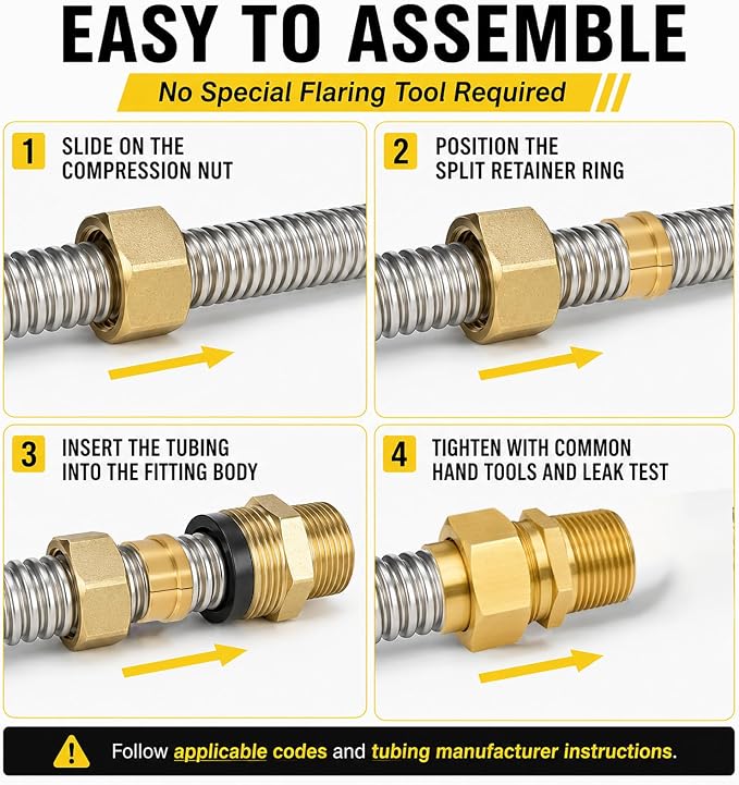 4 Pack 1/2" Male NPT Brass Fittings - Image 5
