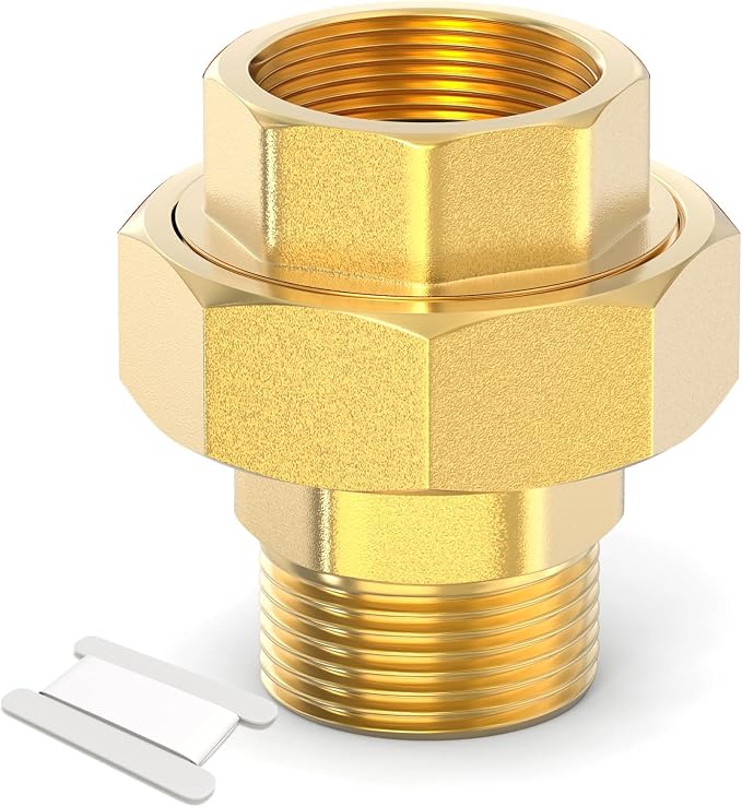 1PCS Brass Union，3/4" NPT Male x 3/4" NPT Female Brass Pipe Fitting by TAISHER