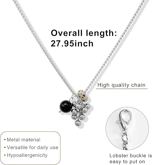 Snake Butterfly Necklace for Women Y2k Irregular Round Bead Pendant Women's Jewelry