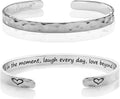 Carviell Engraved Cuff Bracelets for Women – Inspirational, Friendship, Love, Mom, Daughter, Sister, Christian, Graduation, Memorial & Wedding Gifts – 80+ Phrases – Stainless Steel, Gift-Ready