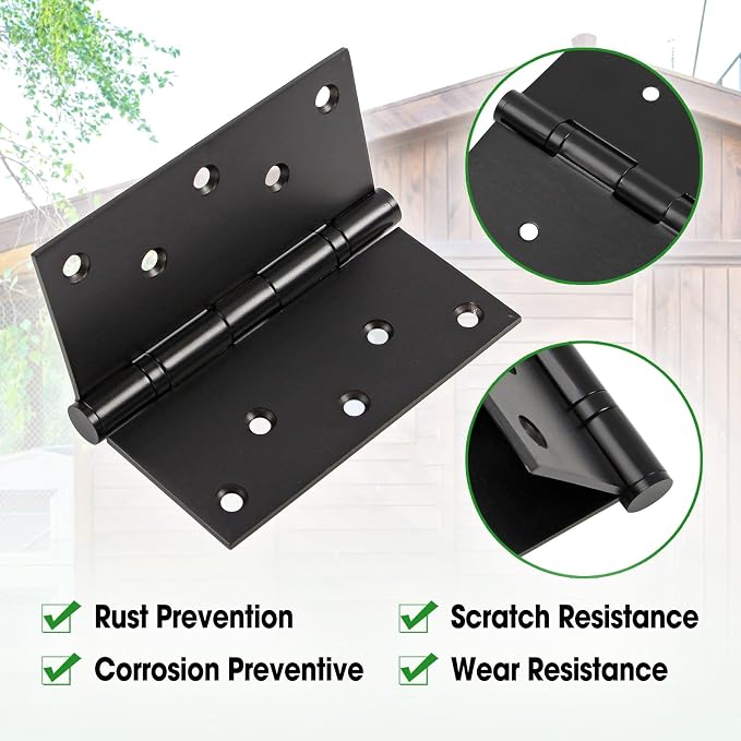 5 Inch Heavy Duty Door Hinges 5x5 Stainless Steel Ball Bearing | Square Corner - Image 4
