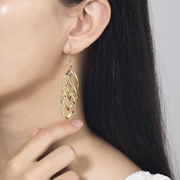 Sterling Silver Plated Earrings Dangle Earrings Linear Drop Statement Earrings for Women