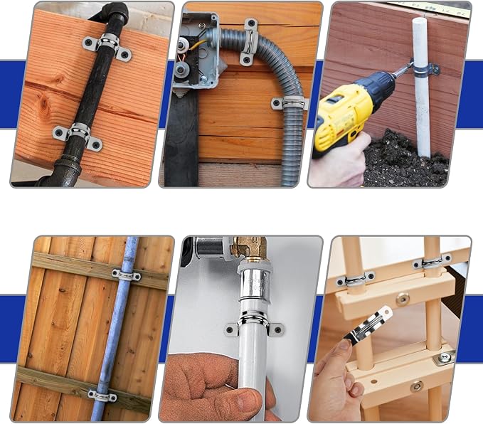20Pcs 2 Inch Stainless Steel Conduit Clamps, 2 Hole Strap U Bracket Rigid Pipe - Image 4