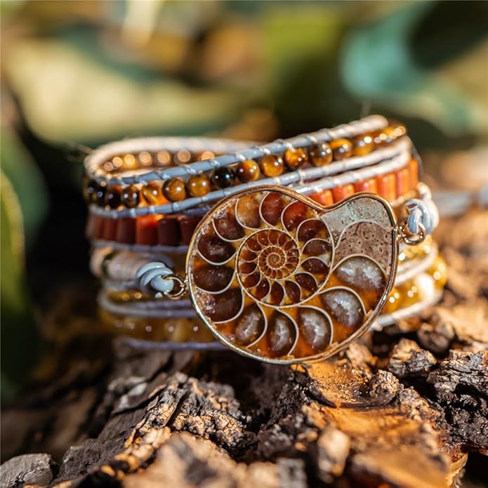 YGLINE Boho Handmade Wrap Leather Tube Crystal Stone Bracelet for Women