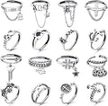 TAMHOO 9/12/15/16 Pcs Open Rings Set for Women with Sparkling Cubic Zirconia- Finger Rings Pack Stackable Rings for Teens,White Gold/Rose Gold/Gold Tone Rings for Girls