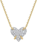 MEVECCO Dainty Gold Necklace For Women 18k Gold Plated Full CZ Pendant Necklace Handmade Necklace Jewelry Everyday Wear