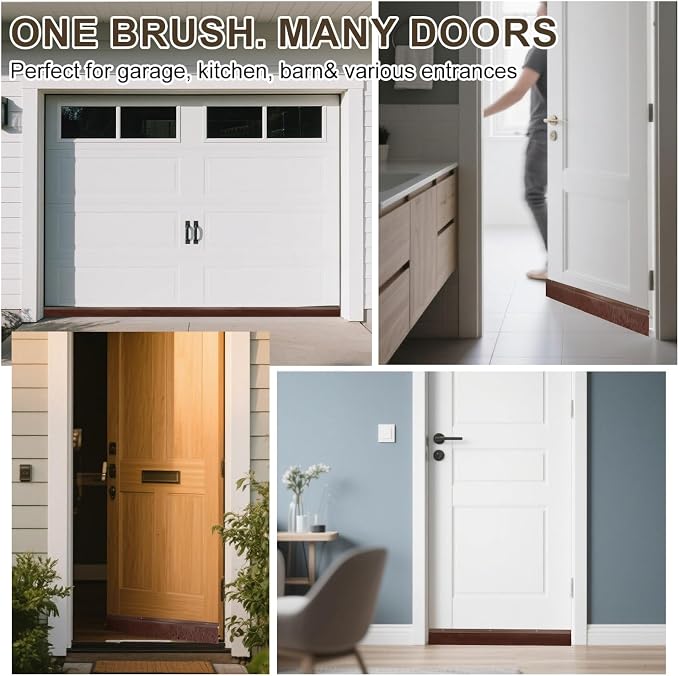 12 Pack Door Brush Sweep | 2.80" x 39.3" CEPIA Brown Aluminum Seal - Image 6