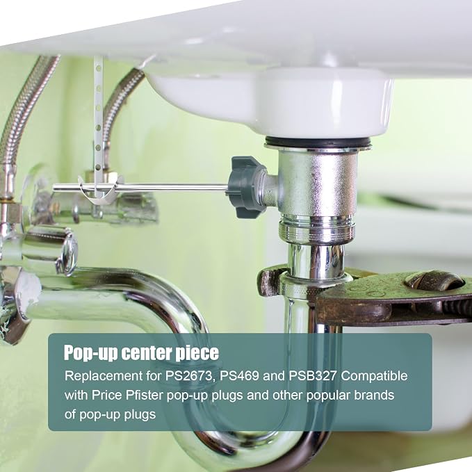 4pcs Sink Drain Parts, Lavatory Pop Up Center Piece Assembly - Image 7