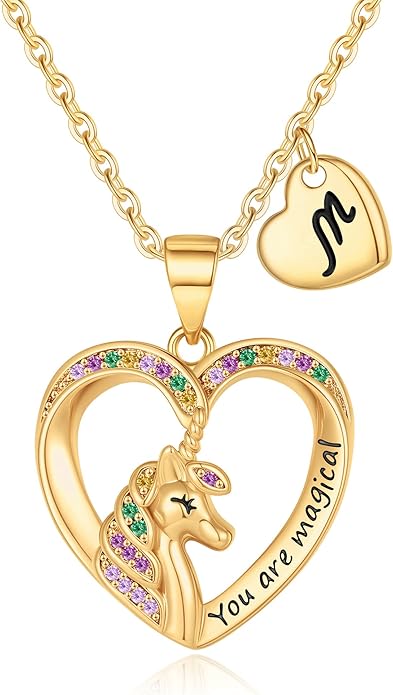Unicorn Necklace for Girls Gifts for Girls Little Girl Jewelry Birthday Gift for Girl Daughter Granddaughter Niece-No tarnish, No reactions for sensitive skin Hypoallergenic