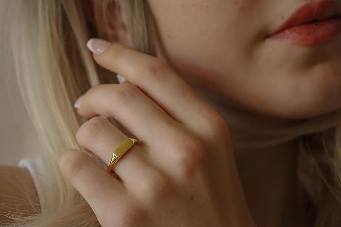 Elegant 18K Gold Plated Stainless Steel Ring – Fine Metal-Plated Jewelry with Durable, Scratch-Resistant Design for Daily Wear & Special Occasions