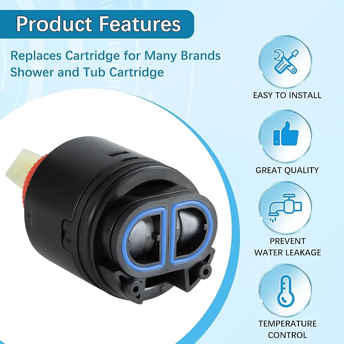 N40HKC Shower Cartridge Replacement, 40mm Shower Faucet Cartridge, - Image 6