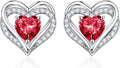 Iefil Valentine Day Gifts for Her - 925 Sterling Silver Heart Stud Earrings Birthday Gifts for Women