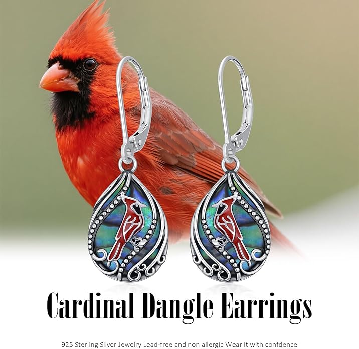 Animal Earrings 925 Sterling Silver Abalone Shell Dangle Drop Earrings Leverback Earrings Cute Animal Jewelry Gifts for Women Girlfriend