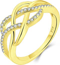 YL Celtic Knot Rings 925 Sterling Silver Twisted Knot Ring Birthstone Infinity Statement Jewelry for Women-size5
