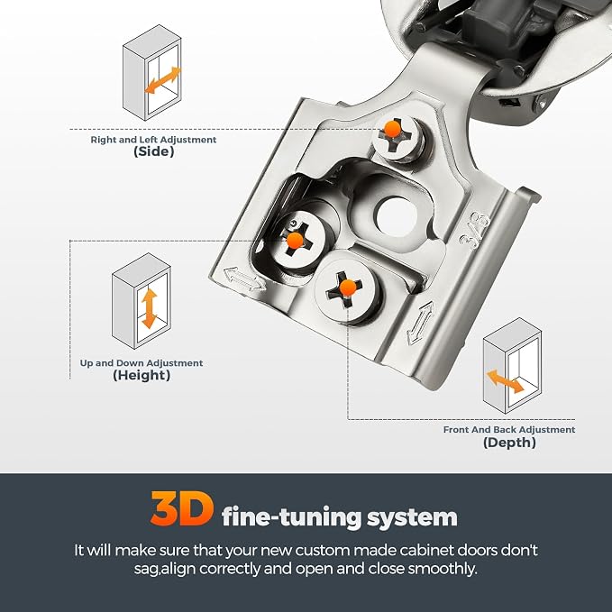 Satin Nickel Cabinet Hinges, 3/8 Inch Overlay, 2 Pack | Stainless Steel Build - Image 4