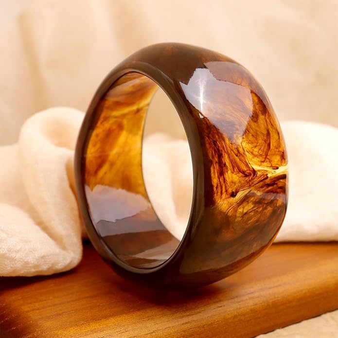 Chunky Resin Wide Bangle Bracelets for Women, Trendy Statement Minimalist Acrylic Bracelet Prom Holiday Jewelry Gift