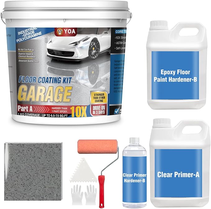 YOA Epoxy Colored Sand Floor Paint Kit | 100% Solids Content by YOA