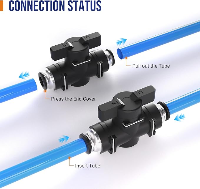 5/32 4mm Push To Connect Valve, Shut Off Air Flow Control Fittings | Pneumatic - Image 6