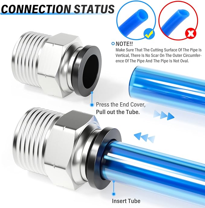 TAILONZ PNEUMATIC Male Straight 5/16 Inch Tube OD x 3/8 Inch NPT Thread Push to - Image 6