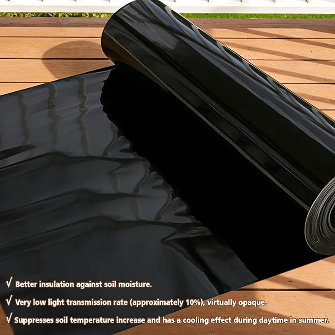 10 Mil 10 FT X 100 FT Plastic Sheeting Heavy Duty Thick LLDPE Black - Image 8