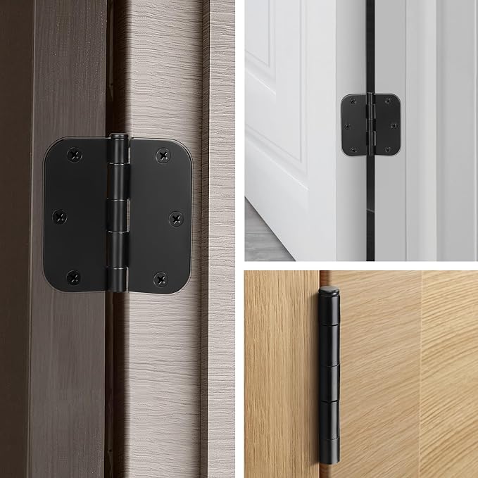 KNOBWELL Matte Black Door Hinges, 3.5" x 3.5" Interior Door Hinges, 48 Pack | - Image 8