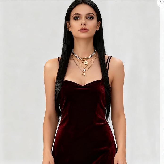 Gold Layered Necklaces for Women, 2PCS/3PCS Mixed Metal Necklace Set with Gold and Silver Necklace Chains with Evil Eye, Star & Spike Charms, Chunky Necklaces for Women & Necklace Stack Trendy Pendant Jewelry Birthday Valentines Day Gifts for Her