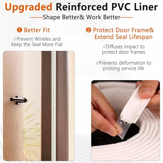 19.6 Ft V Shape Weather Stripping Door Seal Window Insulation Strip | Dense Foam - Image 3