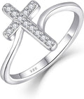 STARCHENIE 925 Sterling Silver Cross Ring for Women Size 5-10