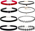 Black Goth Choker Necklace for Women,Black Elegantes Lace Chokers Set,Punk Jewelry Clothes Accessories