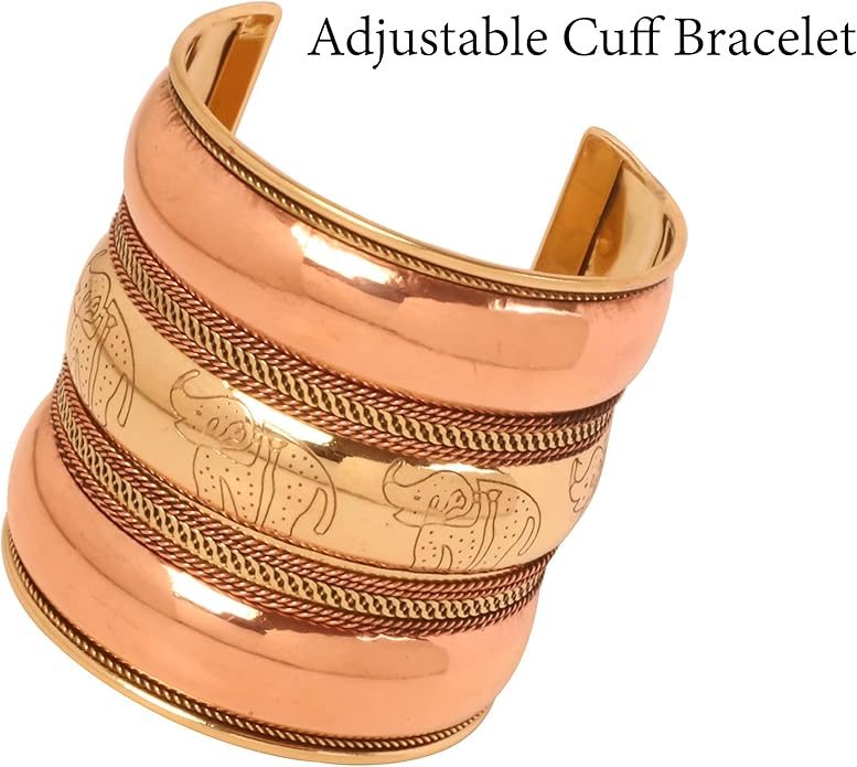 Touchstone Indian Bollywood Handcrafted Slip In Easy To Wear Stylish Wrist Enhancer Designer Broad Jewelry Cuff Bracelet For Women and Men.
