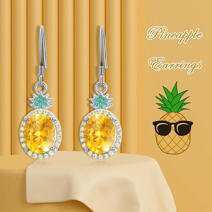 VONALA Flower Earrings for Women 925 Sterling Silver Rose/Lotus/Scottish Thistle/Tulip/Lilac/Mushroom/Pineapple Dangle Drop Earrings Flower Jewelry Gifts for Women Girls Birthday Gifts