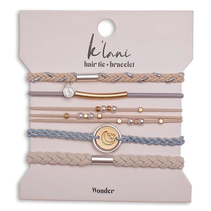 K'lani Hair Tie Bracelets for Women - Elastic Hair Bands That Double as Stylish Jewelry - Wonder - Medium