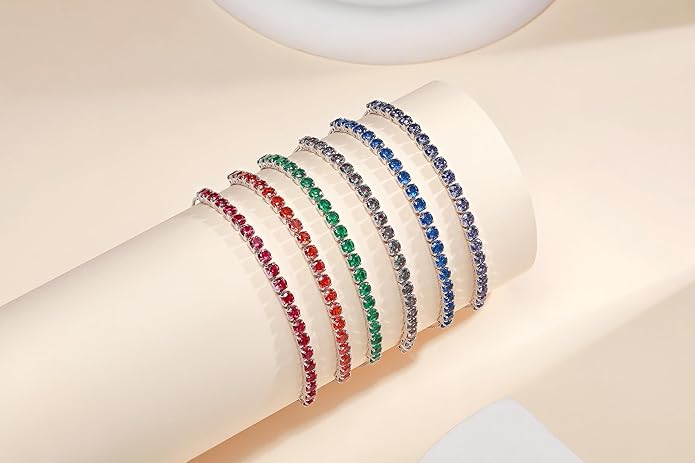 SUNFEEL Birthstone Bracelet Jewelry for Women Sterling Silver with Gold Plated Tennis Bracelet Classic Bolo Adjustable Chain Anniversary Birthday Gifts for Women Mom Wife Her