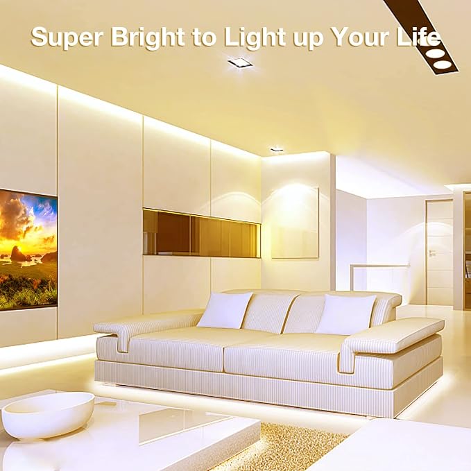 DAYBETTER COB LED Strip, 16.4 ft Warm White LED Strip Lights, Dimmable LED - Image 2