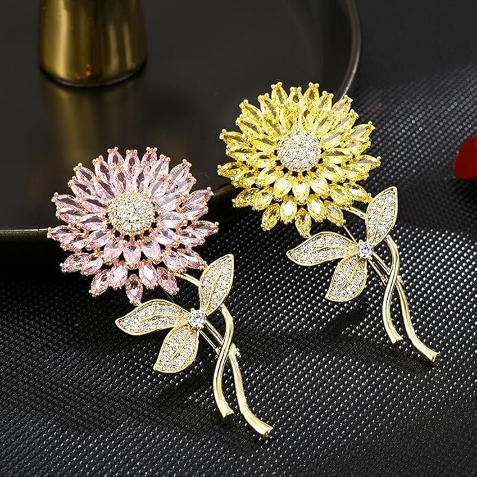 Flower Floral Brooch Pin Pearl Rhinestone Crystal Brooches Pins Scarf Brooch Clip Christmas Lapel Pin Dress Accessories for Women