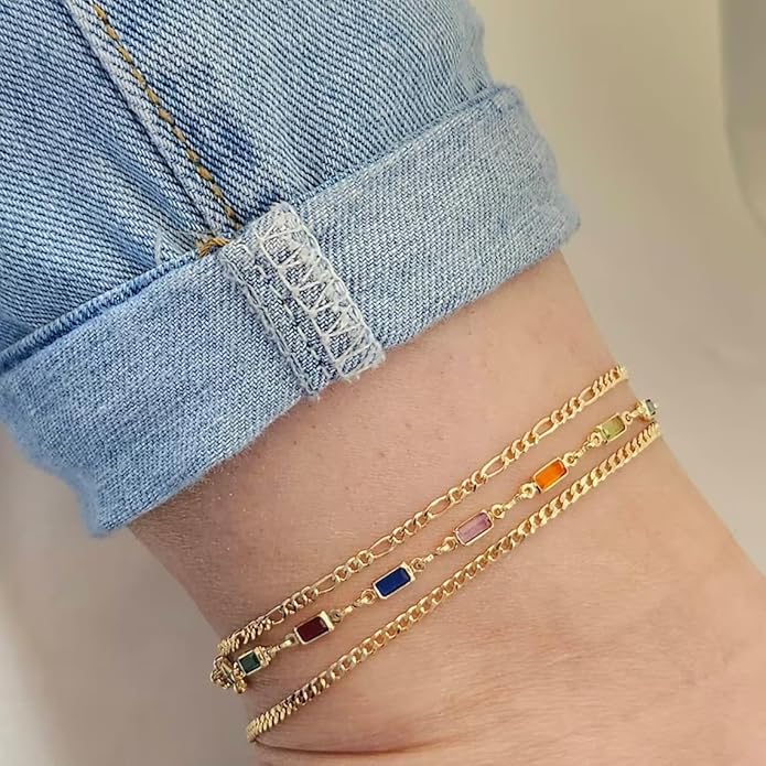 Anklets for Women 14K Gold Silver Plated Ankle Bracelets Trendy Waterproof Boho Anklets Set Adjustable Dainty Cute Diamond Beaded Heart Non Tarnish Summer Beach Jewelry Gift